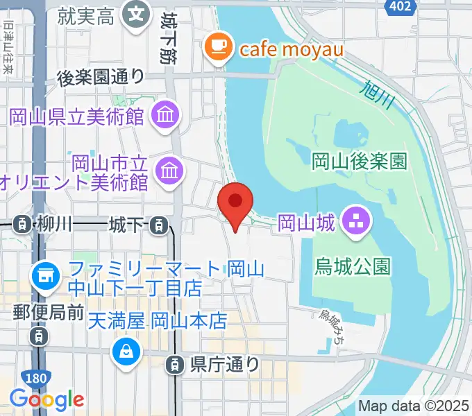 岡山市民会館の地図