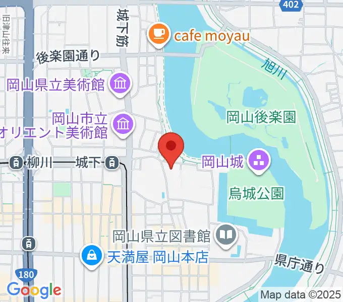 岡山市民会館の地図