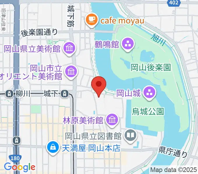 岡山市民会館の地図