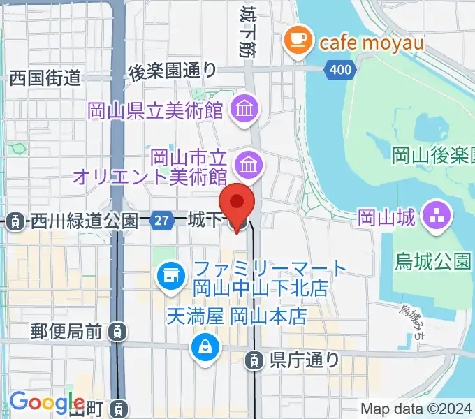 岡山シンフォニーホールの地図