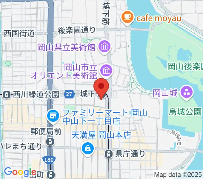 岡山シンフォニーホールの地図