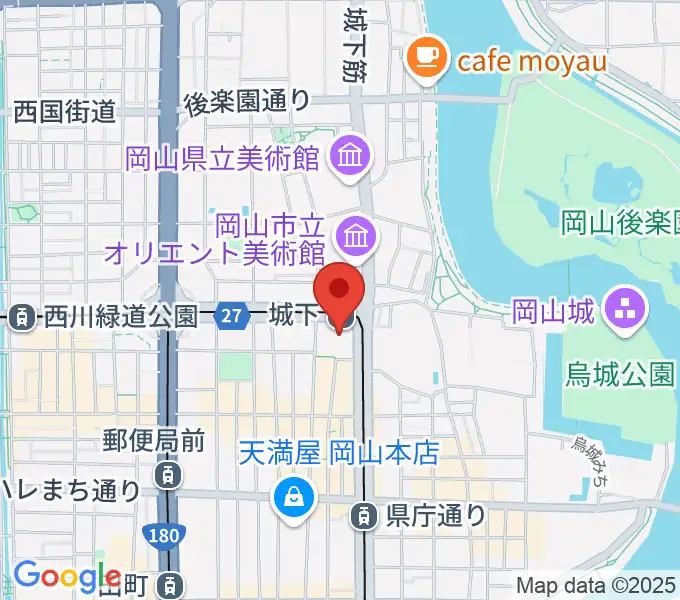 岡山シンフォニーホールの地図