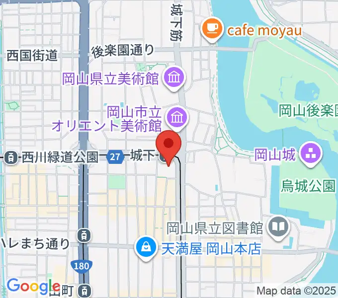岡山シンフォニーホールの地図