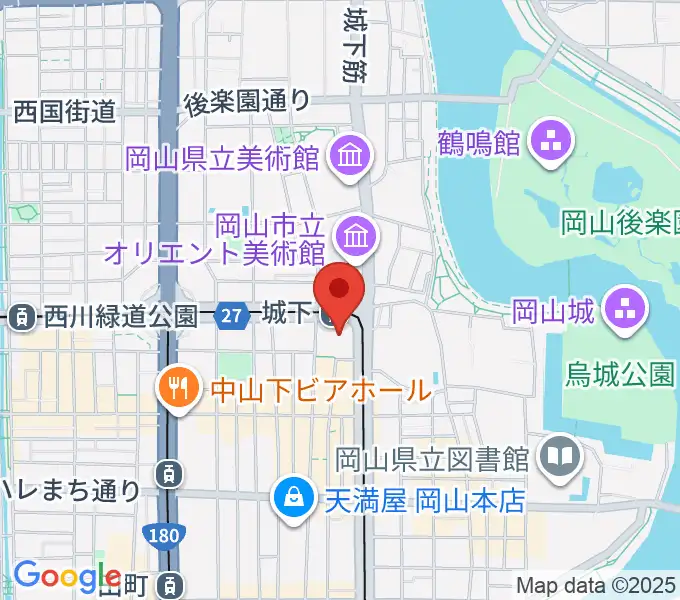 岡山シンフォニーホールの地図