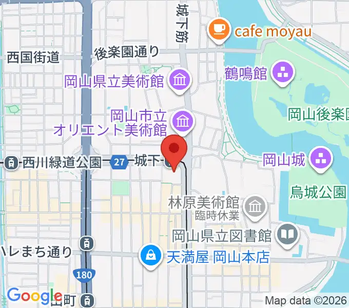 岡山シンフォニーホールの地図