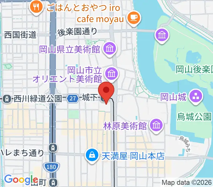 岡山シンフォニーホールの地図