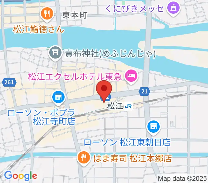 松江テルサの地図