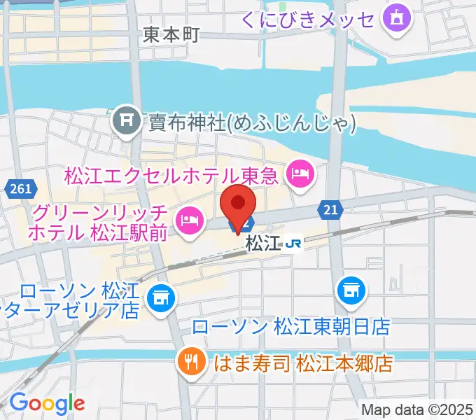 松江テルサの地図