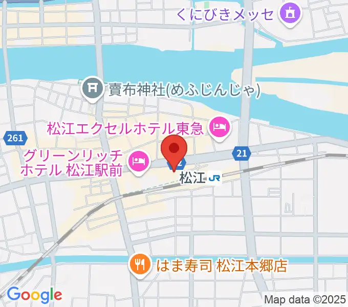 松江テルサの地図