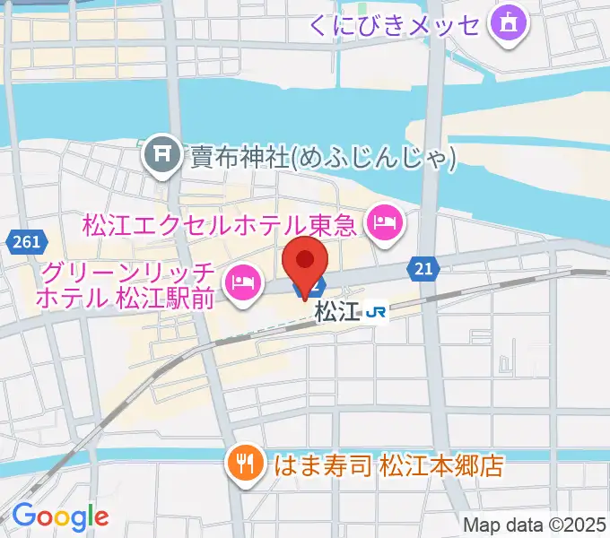 松江テルサの地図