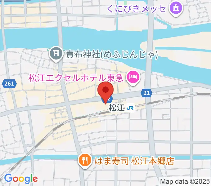 松江テルサの地図