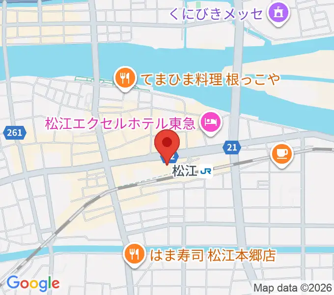 松江テルサの地図