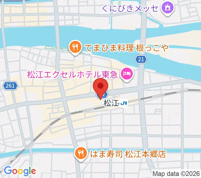 松江テルサの地図