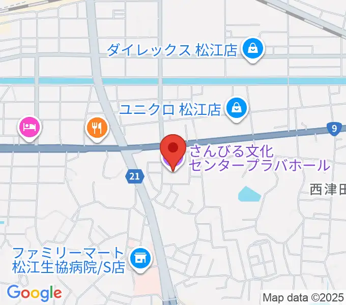 さんびる文化センタープラバホールの地図