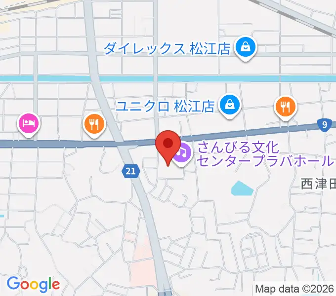 さんびる文化センタープラバホールの地図