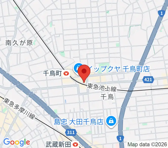 シティーバード音楽スタジオの地図