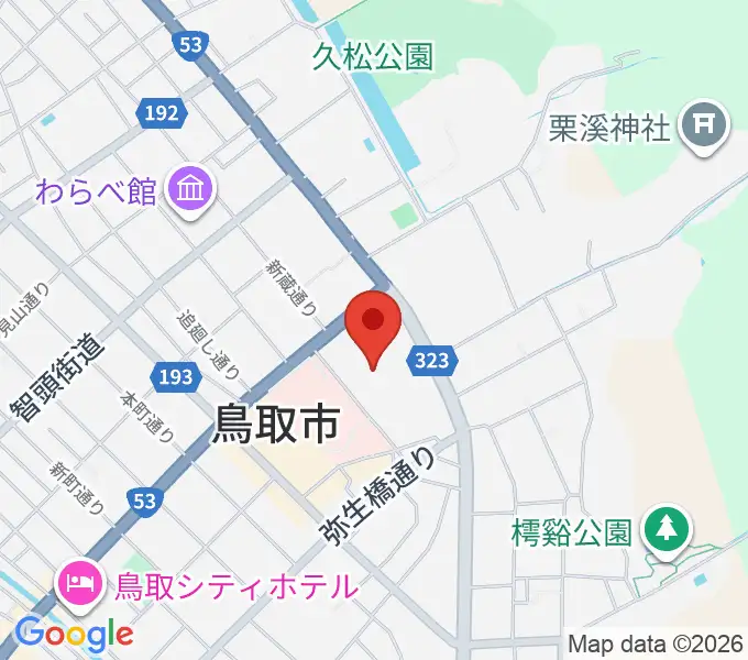 とりぎん文化会館の地図