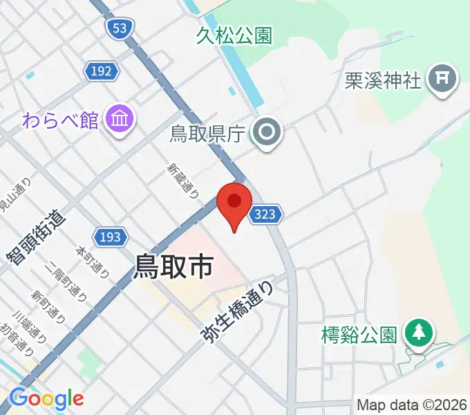 とりぎん文化会館の地図