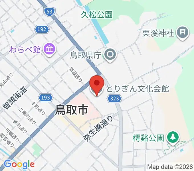 とりぎん文化会館の地図