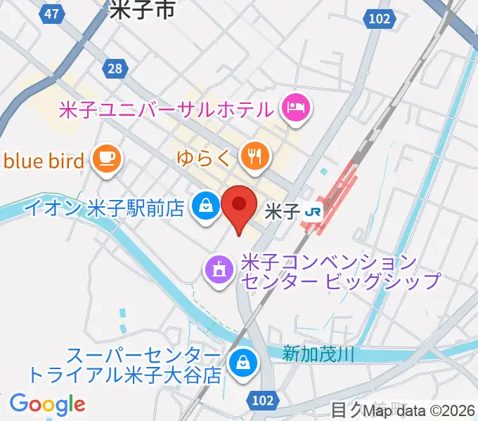 米子市文化ホールの地図