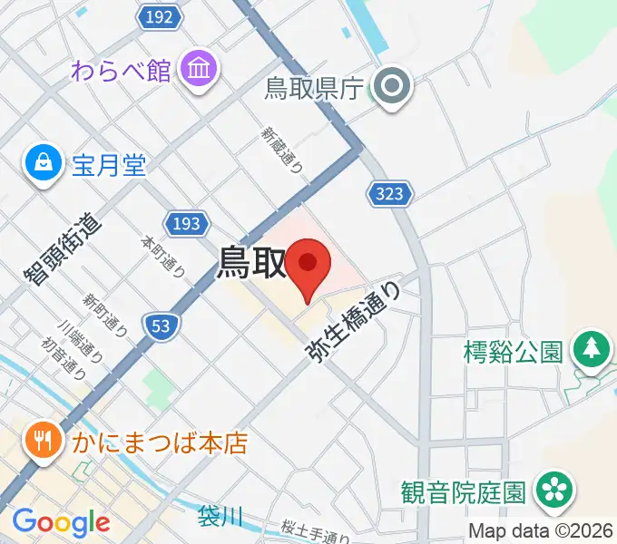 鳥取市民会館の地図