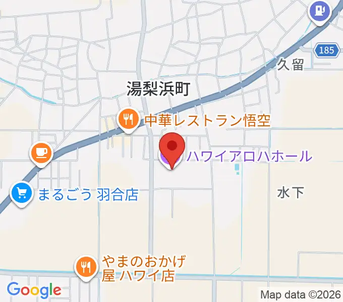 ハワイアロハホールの地図