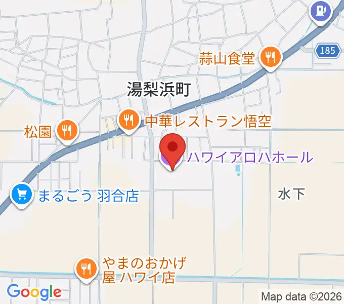 ハワイアロハホールの地図