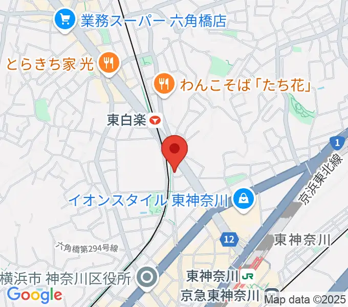 セントラル楽器の地図