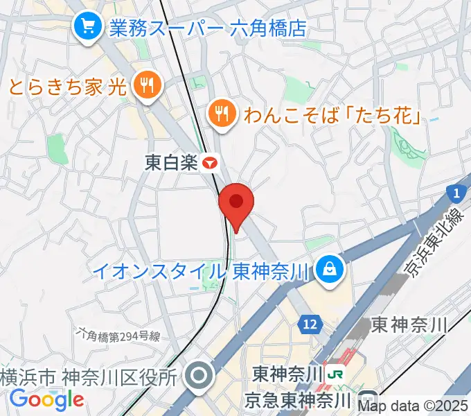 セントラル楽器の地図