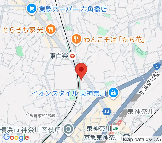 セントラル楽器の地図