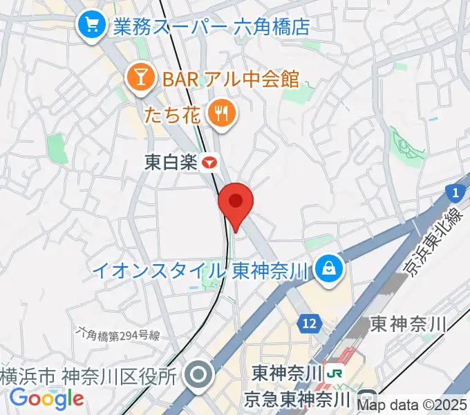 セントラル楽器の地図