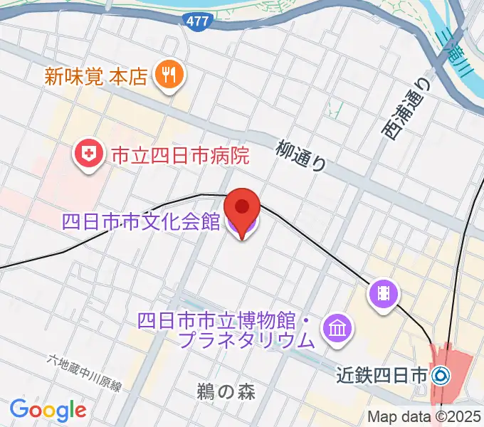 四日市市文化会館の地図