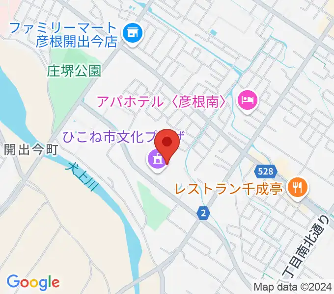 ひこね市文化プラザの地図