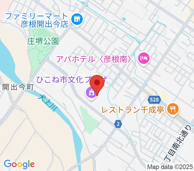 ひこね市文化プラザの地図