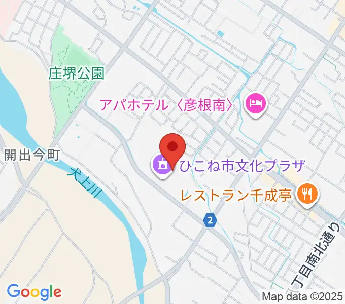 ひこね市文化プラザの地図