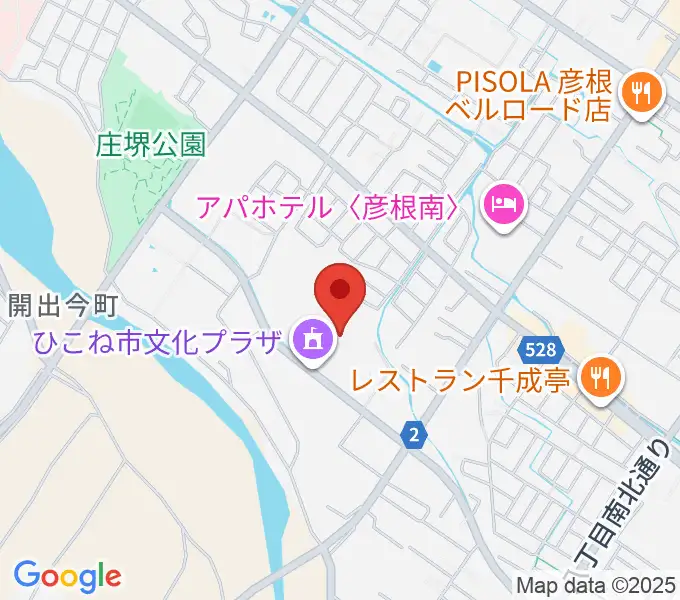 ひこね市文化プラザの地図