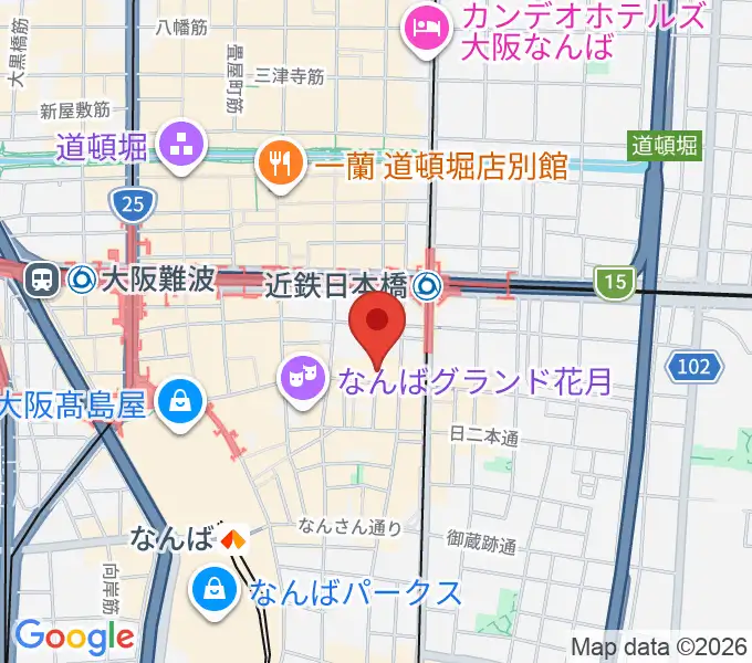 味園ユニバースの地図