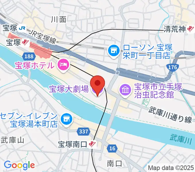宝塚大劇場・宝塚バウホールの地図