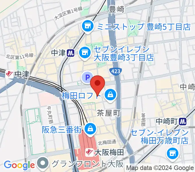 梅田芸術劇場の地図