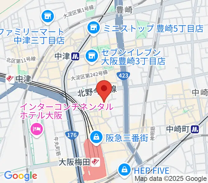 梅田芸術劇場の地図