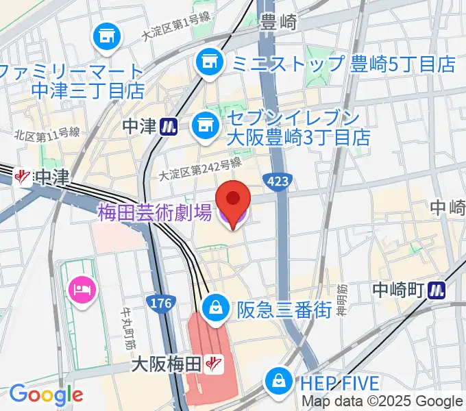 梅田芸術劇場の地図