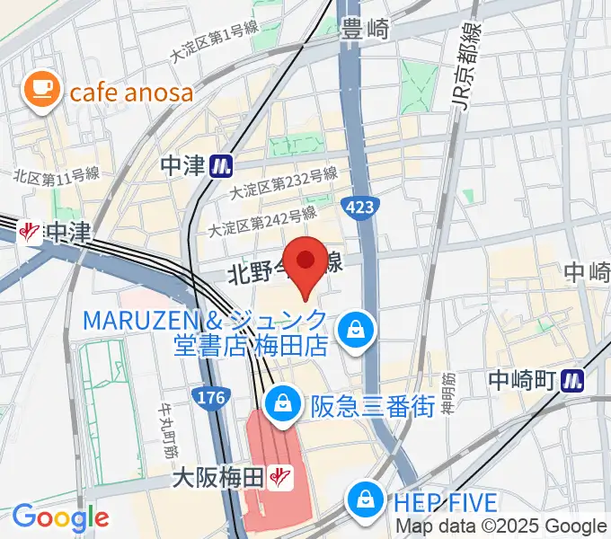 梅田芸術劇場の地図
