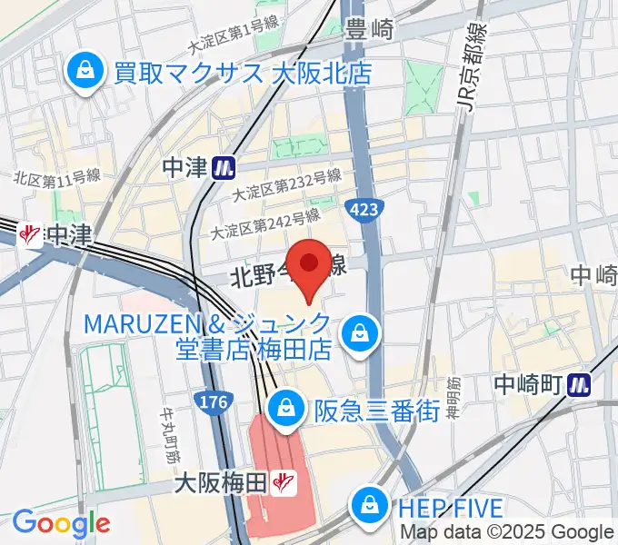 梅田芸術劇場の地図
