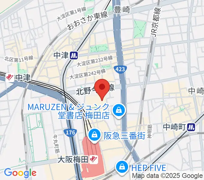 梅田芸術劇場の地図