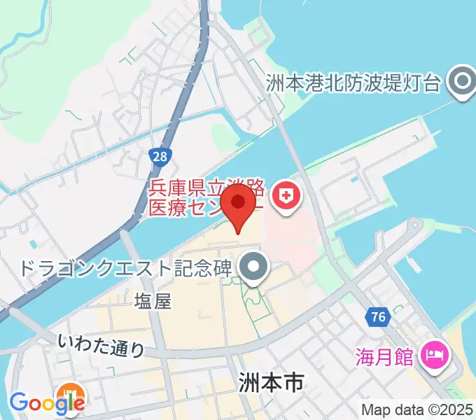 洲本市文化体育館の地図