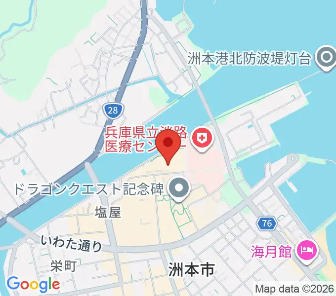 洲本市文化体育館の地図