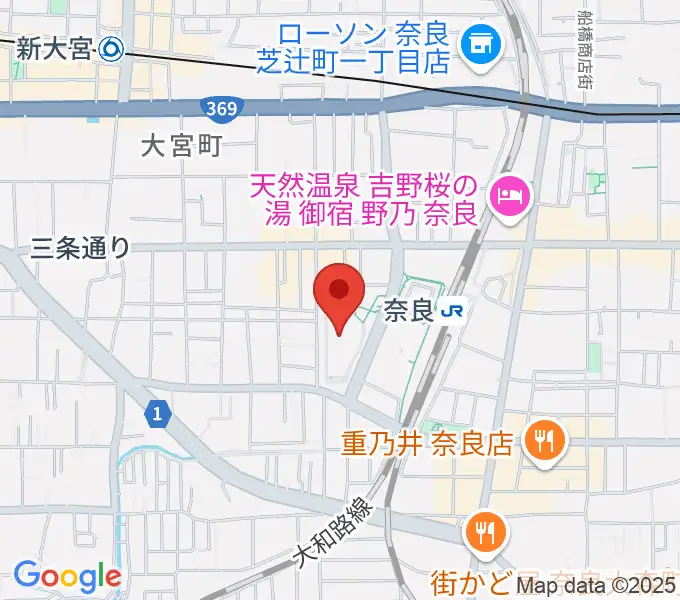 なら100年会館の地図