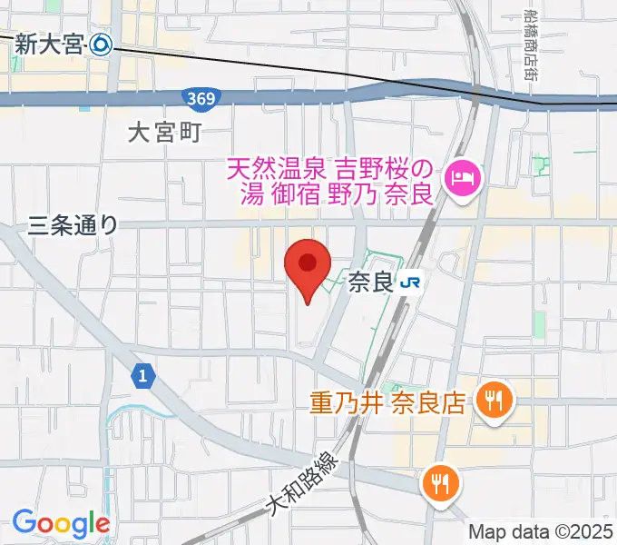 なら100年会館の地図