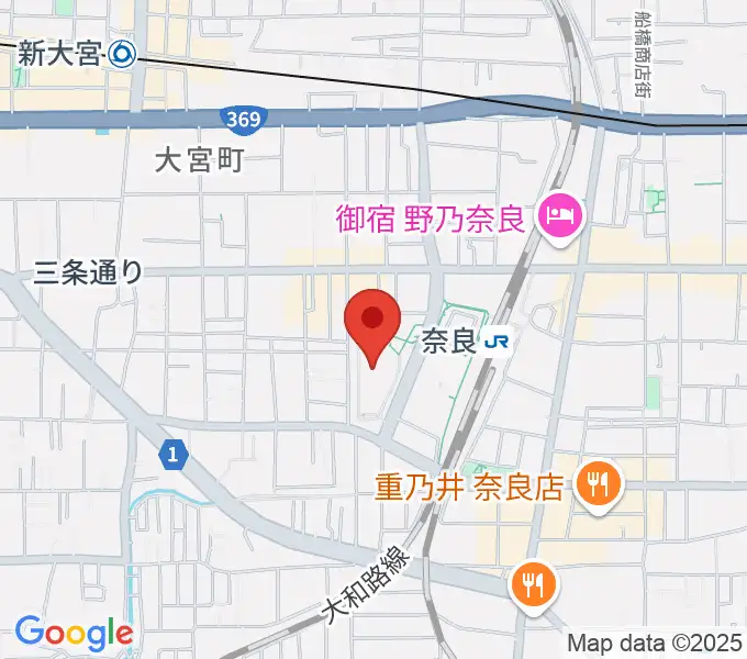 なら100年会館の地図