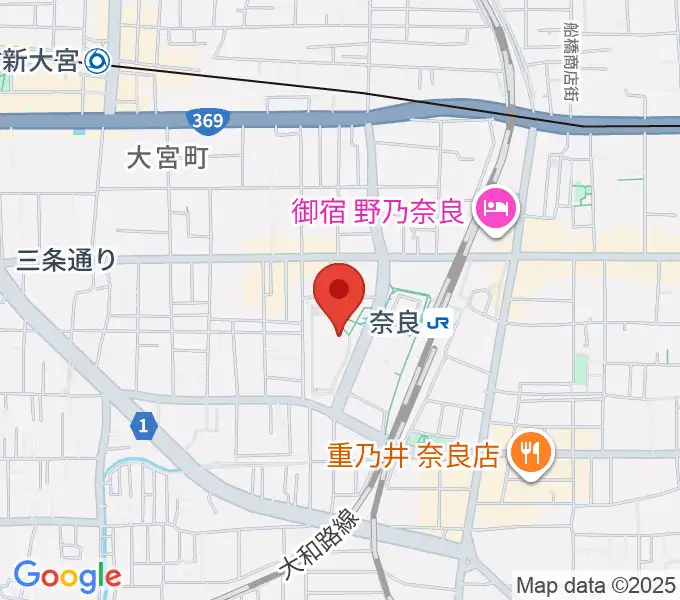 なら100年会館の地図